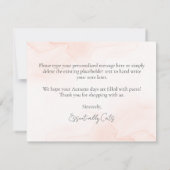 Carte Salutations d'automne, Chat sur Porte, Citrouille (Dos)