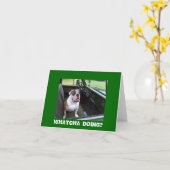CARTE SALUTATIONS DE BOULEDOGUE (Fleur jaune)
