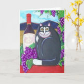 Carte Salutations de chats Winery (Fleur jaune)