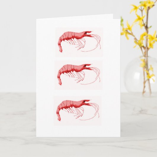 Carte Salutations de crevette de Cajun (Fleur jaune)