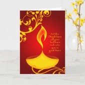 Carte salutations de diwali : lumière élégante (Fleur jaune)