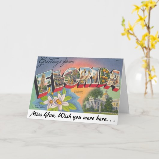 Carte Salutations de FLORIDA (Fleur jaune)