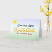 Carte Salutations de Floride (Fleur jaune)