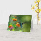 Carte Salutations de Hummer d'été (Fleur jaune)