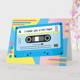 Carte Salutations de la cassette bleue Old Skool Mix Tap