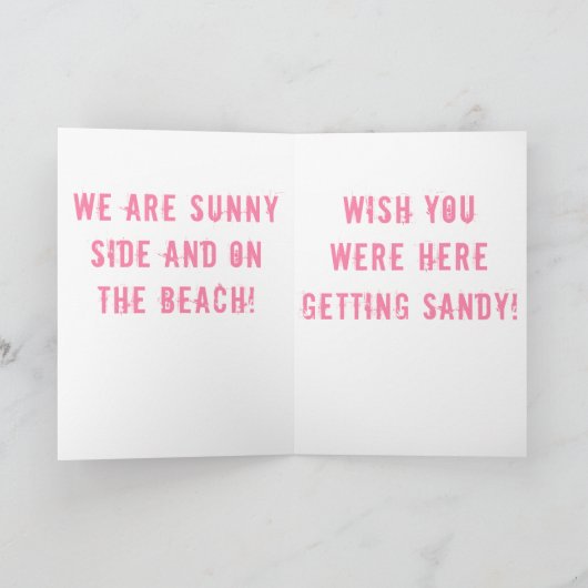 Carte Salutations de la plage ! Pourpre (Intérieur)