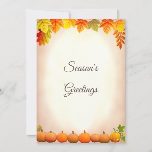 Carte Salutations de la saison d'automne (Devant)