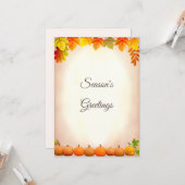 Carte Salutations de la saison d'automne (Devant/Arrière en situation)