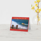 CARTE **SALUTATIONS DE LAC** POUR NOËL ET NOUVELLE ANNÉE (Fleur jaune)