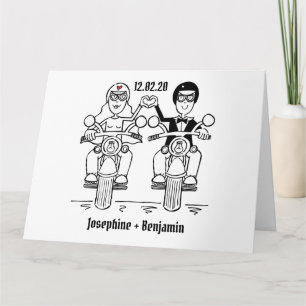 Carte Salutations de Mariage de motocyclette personnalis