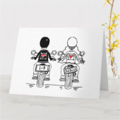 Carte Salutations de Mariage de motocyclette personnalis (Fleur jaune)