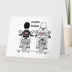 Carte Salutations de Mariage de motocyclette personnalis