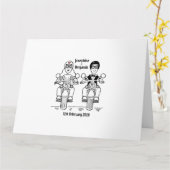 Carte Salutations de Mariage de motocyclette personnalis (Fleur jaune)