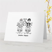 Carte Salutations de Mariage de motocyclette personnalis (Fleur jaune)