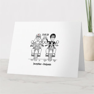 Carte Salutations de Mariage de motocyclette personnalis