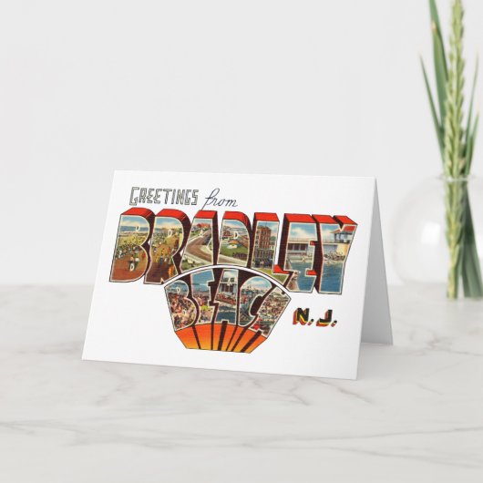 Carte Salutations de New Jersey de plage de Bradley (Devant)