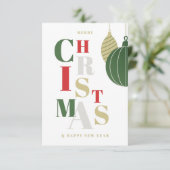 Carte Salutations de Noël élégantes. (Debout devant)