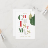 Carte Salutations de Noël élégantes. (Devant/Arrière en situation)