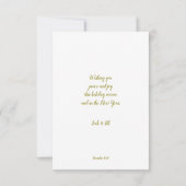 Carte Salutations de Noël élégantes. (Dos)