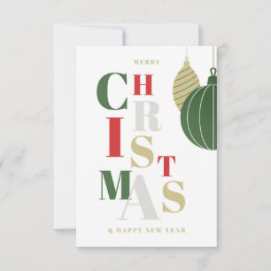 Carte Salutations de Noël élégantes.