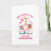 Carte Salutations de Pâques Grandgirl Bunny vélo d'équit (Devant)