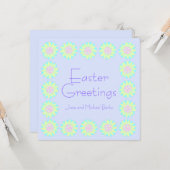 Carte Salutations de Pâques Lavender (Devant/Arrière en situation)