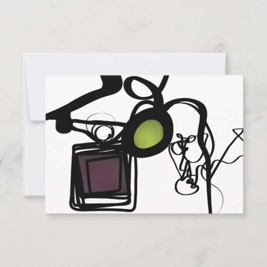 Carte Salutations de Philydion : Abstrait noir & blanc (Devant)