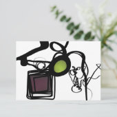 Carte Salutations de Philydion : Abstrait noir & blanc (Debout devant)