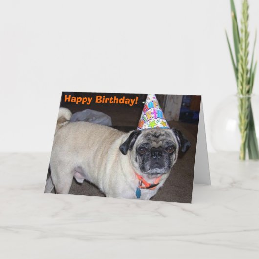 Carte Salutations de Puggy : Anniversaire (Devant)