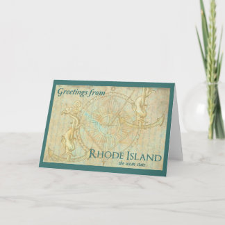Carte Salutations de Rhode Island l'état de l'océan