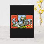 Carte Salutations de Sacramento la Californie (Fleur jaune)
