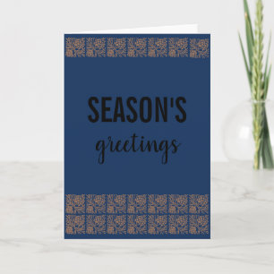 Carte Salutations de saison couverture bleue rustique vi