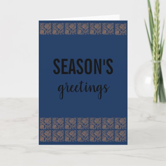 Carte Salutations de saison couverture bleue rustique vi (Devant)