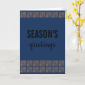 Carte Salutations de saison couverture bleue rustique vi (Fleur jaune)
