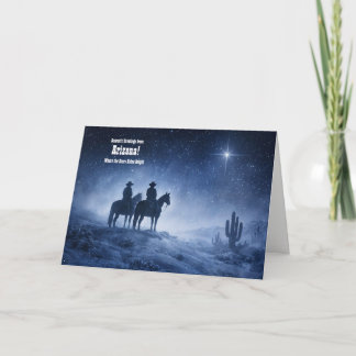 Carte Salutations de saison de l'Arizona Cowboy de Noël