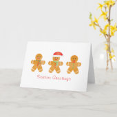 Carte Salutations de saison Gingerbread Hommes (Fleur jaune)