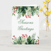 Carte Salutations de saison Verdure d'hiver (Fleur jaune)