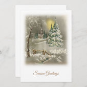 Carte Salutations de saison Vintage (Devant / Derrière)