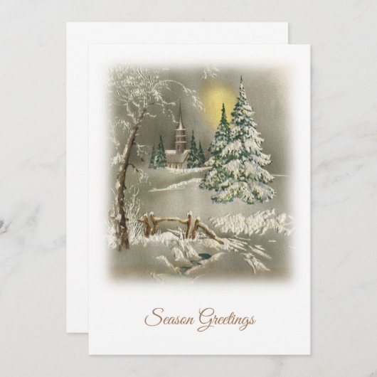 Carte Salutations de saison Vintage (Devant / Derrière)