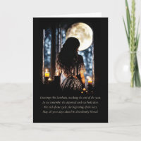 Salutations de Samhain avec bougies lunaires mysti