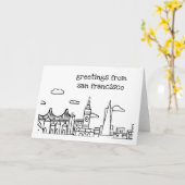 Carte Salutations de San Francisco - Art original (Fleur jaune)