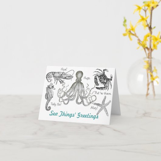 Carte Salutations de Sea Things (Fleur jaune)