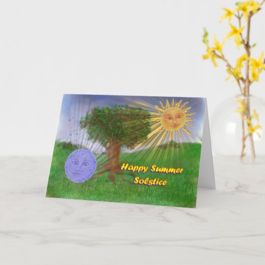Carte Salutations de solstice d'été (Fleur jaune)