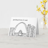Carte Salutations de St Louis - art original (Fleur jaune)