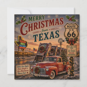 Carte Salutations de vacances de la Lone Star Route 66