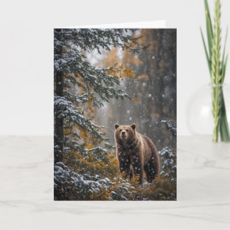 Carte Salutations de Yule du solstice d'hiver Forêt sauv
