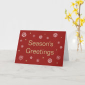 Carte Salutations des saisons rouges Flocons de neige Fê (Fleur jaune)