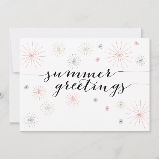 Carte Salutations d'été Fireworks Flat (Devant)