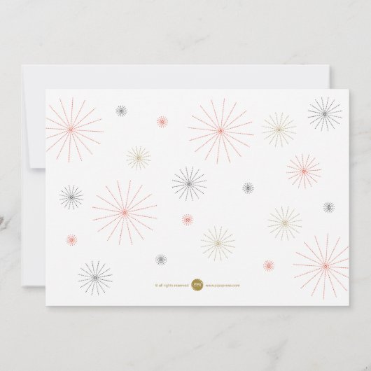 Carte Salutations d'été Fireworks Flat (Dos)