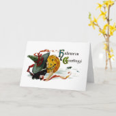 Carte Salutations d'Halloween (Fleur jaune)